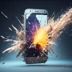 AI generated picture of an exploding smartphone.