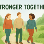 An AI generated picture to accompany my blog about the online community Stronger Together.