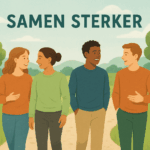Deze afbeelding is door AI gegenereerd als promotie bij mijn blog over de online community Samen Sterker.